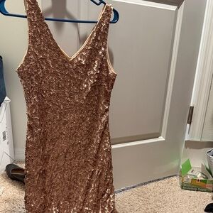 Elegant Sequin Dress in Bronze